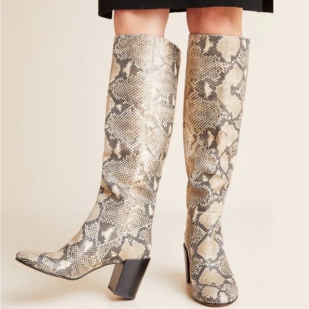 Anthropologie Dolce Vita Cormac Snake Knee-High Boots size 10 New, never worn